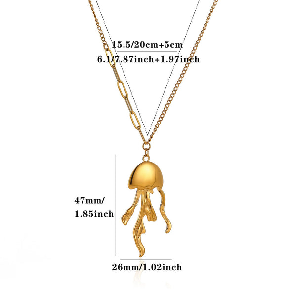Women's Stainless Steel Seashell Pendant Necklace With Gold Plated Finish And Stylish Chain Design