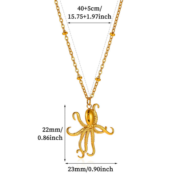 Women's Stainless Steel Seashell Pendant Necklace With Gold Plated Finish And Stylish Chain Design