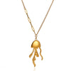 Women's Stainless Steel Seashell Pendant Necklace With Gold Plated Finish And Stylish Chain Design