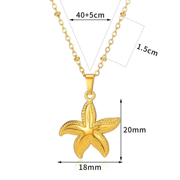 Women's Stainless Steel Seashell Pendant Necklace With Gold Plated Finish And Stylish Chain Design