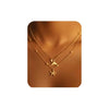 Women's Stainless Steel Shell And Starfish Pendant Necklace Casual Beach Style Electroplated Jewelry With Regular Chain