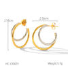 Women's Stainless Steel Shell Geometric Fivepointed Star Electroplated Earrings