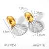 Women's Stainless Steel Shell Geometric Fivepointed Star Electroplated Earrings