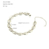 Women's Stainless Steel Shell Pendant Necklace With Geometric Design And Cuban Chain Gold Tone Electroplated Fashion Jewelry