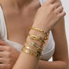 Women's Stainless Steel Snake Shaped Bracelet With 18K Gold Vacuum Plating And Rhinestone Inlay Fashion Jewelry