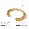 Women's Stainless Steel Snake Shaped Bracelet With 18K Gold Vacuum Plating And Rhinestone Inlay Fashion Jewelry
