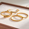 Women's Stainless Steel Snake Shaped Bracelet With 18K Gold Vacuum Plating And Rhinestone Inlay Fashion Jewelry