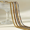 Women's Stainless Steel Snake Shaped Chain Necklace With Geometric Design And 18K Vacuum Plated Finish