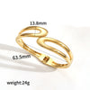 Women's Stainless Steel Spring Open Bracelet With Exaggerated Stylish Wide Surface And Geometric Design 18K Goldplated