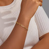 Women's Stainless Steel Stacking Bracelet With Geometric Cuban Chain Design Electroplated Fashion Jewelry Accessory