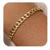 Women's Stainless Steel Stacking Bracelet With Geometric Cuban Chain Design Electroplated Fashion Jewelry Accessory
