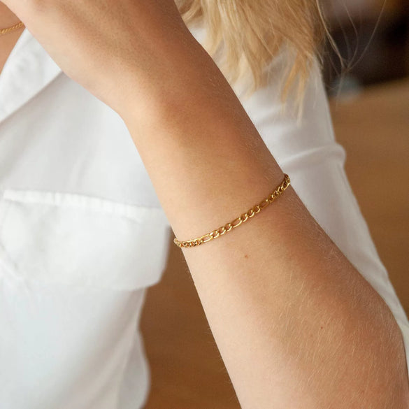 Women's Stainless Steel Stacking Bracelet With Geometric Cuban Chain Design Electroplated Fashion Jewelry Accessory