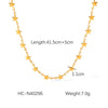 Women's Stainless Steel Star Chain Necklace With Geometric Pattern And Electroplating Design