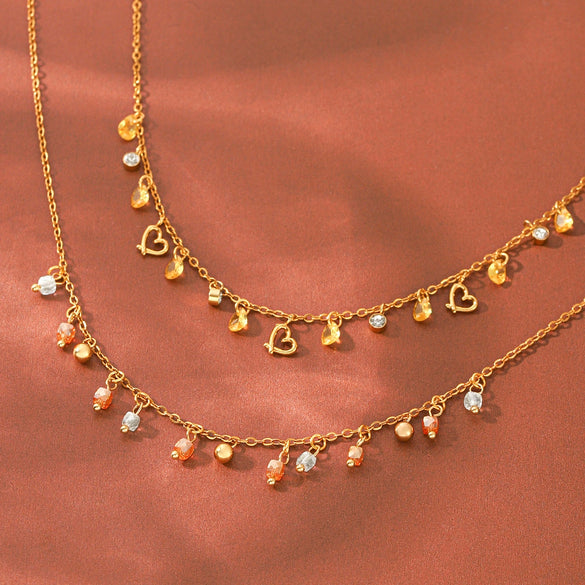 Women's Stainless Steel Star Pendant Necklace With Gypsophila Chain Pvd Vacuum Real Gold Plated Layered Ins Style Jewelry