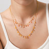Women's Stainless Steel Star Pendant Necklace With Gypsophila Chain Pvd Vacuum Real Gold Plated Layered Ins Style Jewelry
