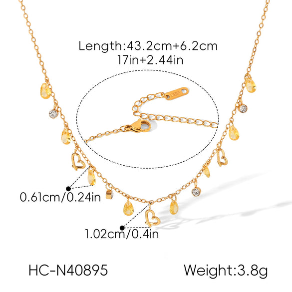 Women's Stainless Steel Star Pendant Necklace With Gypsophila Chain Pvd Vacuum Real Gold Plated Layered Ins Style Jewelry