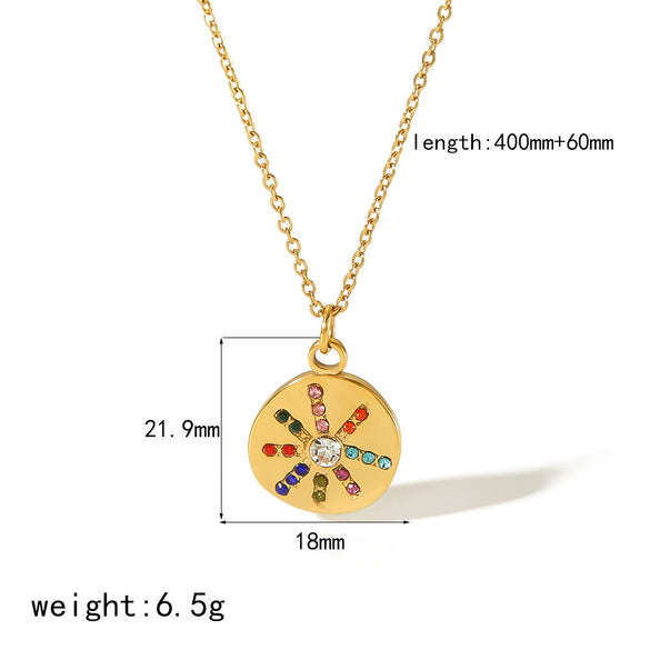 Women's Stainless Steel Star Pendant Necklace With Pvd Furnace Vacuum Real Gold Plating And Minimalist Style