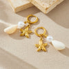 Women's Stainless Steel Star Shape Earrings With Electroplating