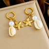 Women's Stainless Steel Star Shape Earrings With Electroplating