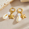 Women's Stainless Steel Star Shape Earrings With Electroplating