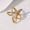 Women's Stainless Steel Star Shaped Rings With Electroplating Design And Simple Style