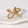 Women's Stainless Steel Star Shaped Rings With Electroplating Design And Simple Style