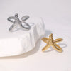 Women's Stainless Steel Star Shaped Rings With Electroplating Design And Simple Style