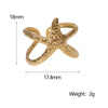 Women's Stainless Steel Star Shaped Rings With Electroplating Design And Simple Style