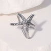 Women's Stainless Steel Star Shaped Rings With Electroplating Design And Simple Style