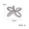Women's Stainless Steel Star Shaped Rings With Electroplating Design And Simple Style