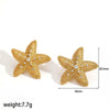 Women's Stainless Steel Starfish Earrings With Electroplating Animal Style And Star Pattern