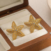 Women's Stainless Steel Starfish Earrings With Electroplating Animal Style And Star Pattern
