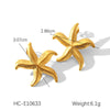 Women's Stainless Steel Starfish Starshaped Geometric Ocean Style Electroplated Earrings