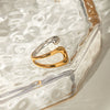 Women's Stainless Steel Static Luxury Geometric Asymmetric Opening Ring With Electroplating