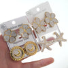 Women's Stainless Steel Stud Earrings With Electroplated Flower Starfish And Heart Shaped Design Light Luxury Jewelry