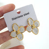Women's Stainless Steel Stud Earrings With Electroplated Flower Starfish And Heart Shaped Design Light Luxury Jewelry