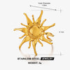 Women's Stainless Steel Sun Flower Spiral Ring With Electroplated Finish Simple Statement Jewelry