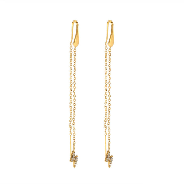 Women's Stainless Steel Tassel Earrings With Star Animals And Zodiac Patterns French Retro Style