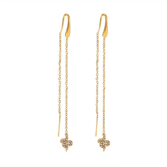 Women's Stainless Steel Tassel Earrings With Star Animals And Zodiac Patterns French Retro Style
