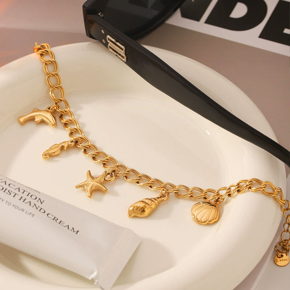 Women's Stainless Steel Titanium Steel Bracelet With Animals Zodiac Pattern Electroplated And Vacuum Plated