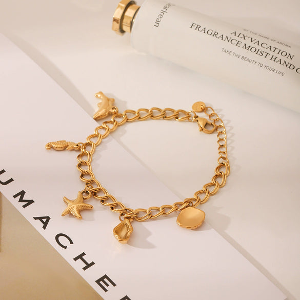 Women's Stainless Steel Titanium Steel Bracelet With Animals Zodiac Pattern Electroplated And Vacuum Plated