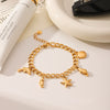 Women's Stainless Steel Titanium Steel Bracelet With Animals Zodiac Pattern Electroplated And Vacuum Plated