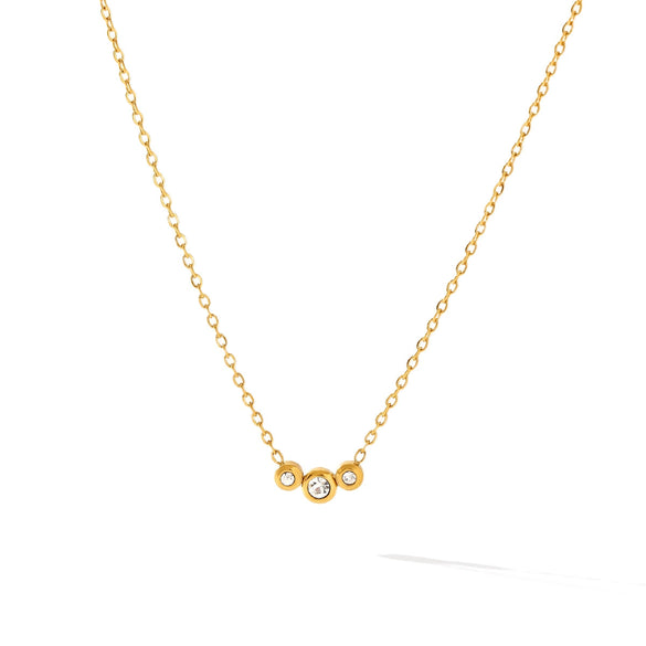 Women's Stainless Steel Titanium Steel Diamond Geometric Pendant Necklace With Vacuum Plating