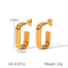 Women's Stainless Steel Titanium Steel Ushaped Open Electroplated Vacuum Plated Earrings Ins Style