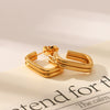 Women's Stainless Steel Titanium Steel Ushaped Open Electroplated Vacuum Plated Earrings Ins Style