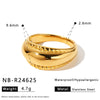 Women's Stainless Steel Twist Cross Ring With Geometric Round Design And Vacuum Electroplated Finish