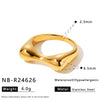 Women's Stainless Steel Twist Cross Ring With Geometric Round Design And Vacuum Electroplated Finish