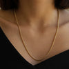 Women's Stainless Steel Twist Paper Clip Pearl Chain Necklace With Water Corrugated Magic Chain Electroplated Geometric Clavicle Necklace