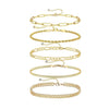 Women's Stainless Steel Twisted Snake Chain Bracelet Set With Geometric Rhombus Beads Electroplated Stacked Jewelry