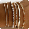 Women's Stainless Steel Twisted Snake Chain Bracelet Set With Geometric Rhombus Beads Electroplated Stacked Jewelry